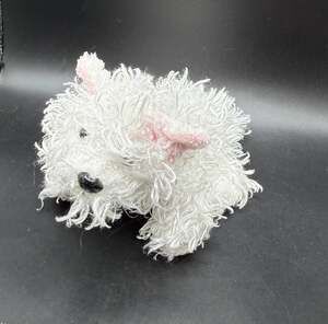 Webkinz Lil Kinz White Terrier Puppy Stuffed Animal Plush Curly -No Code EUC